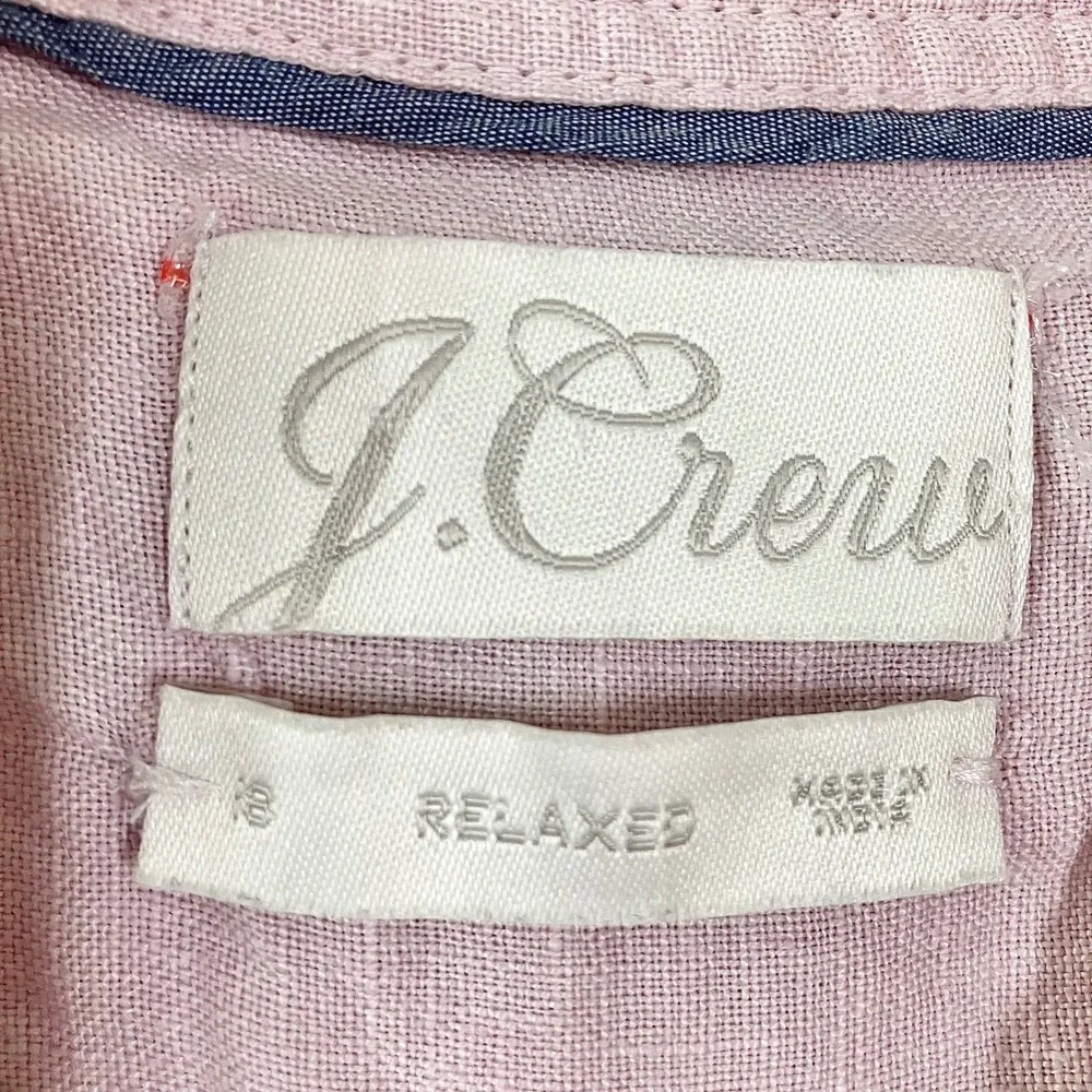 J CREW Baird McNutt Irish Linen Button Up Shirt 18 Ombre Dip Dye Preppy Resort